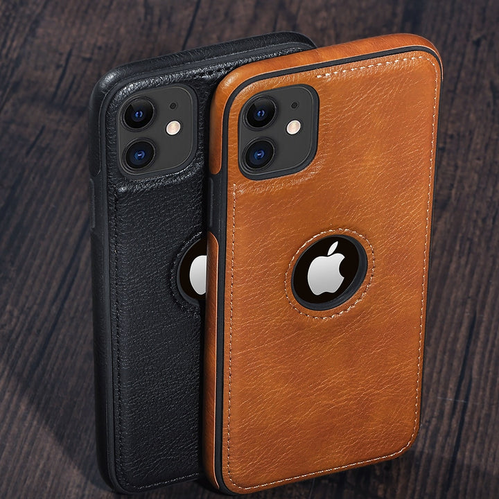 Solid Color PU Leather Phone Case For iPhones